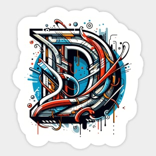 Letter D design graffity style Sticker